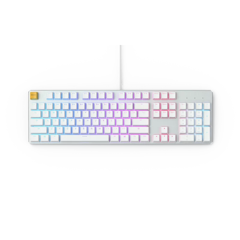 Glorious GMMK Modular Mechanical Keyboard Full Size (White Ice) - Gateron Brown Switch
